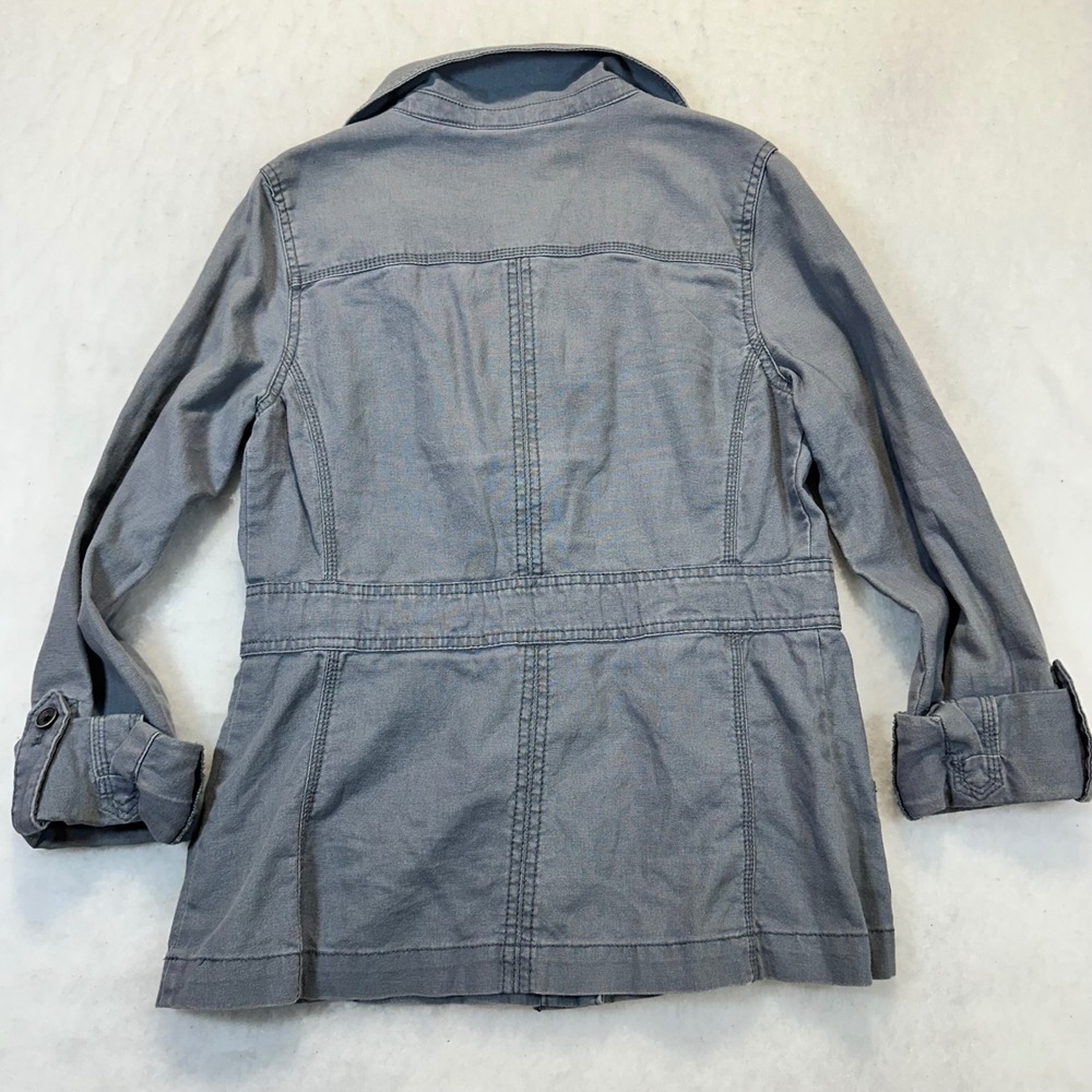 Eddie Bauer Utility Safari Jacket Women S Blue Gray Gorpcore Worn In Outdoorsy - Picture 10 of 11
